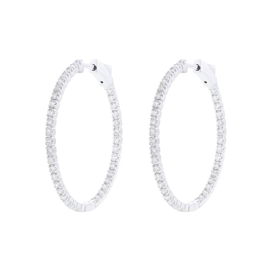 Polaris Diamond Inside Out Hoop Earrings 1 1/2ct