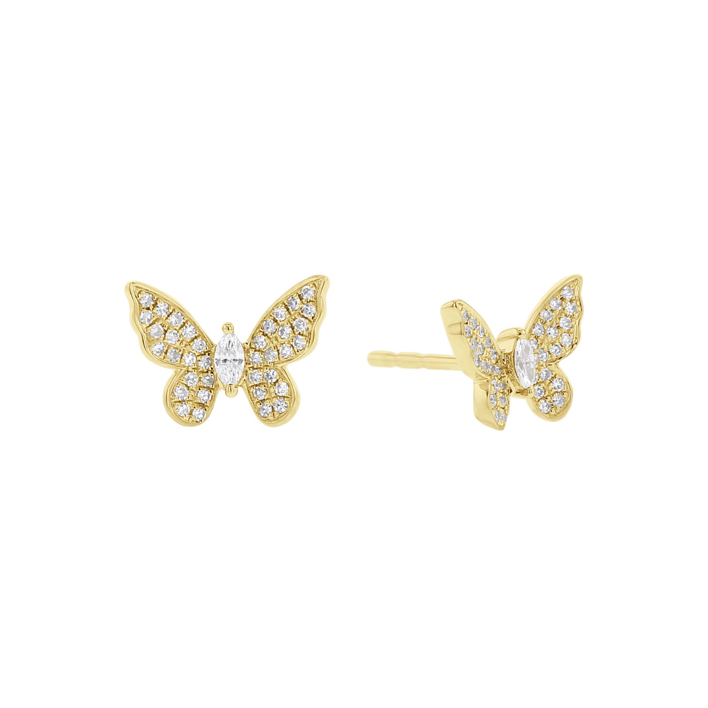 Pave Butterfly Diamond Earrings