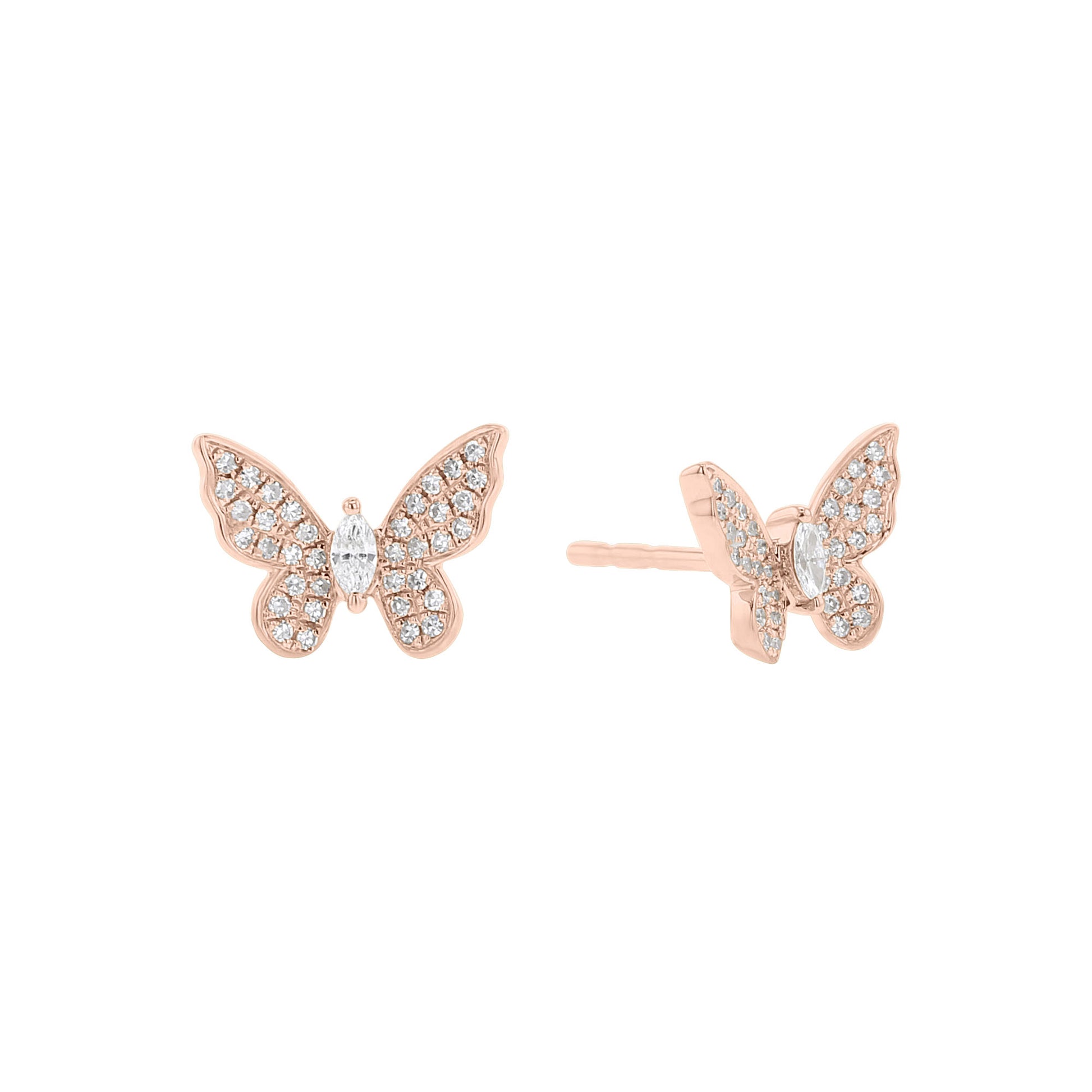 Pave Butterfly Diamond Earrings