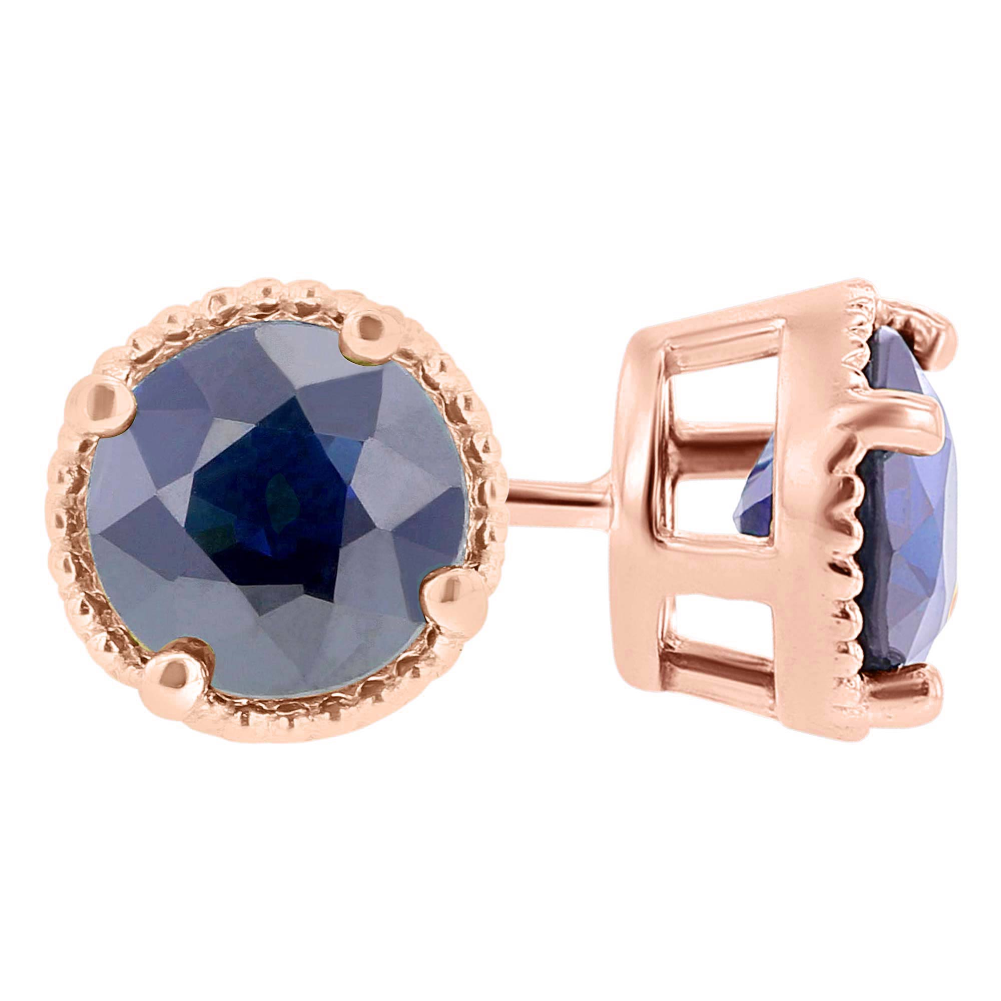 Genuine blue deals sapphire stud earrings