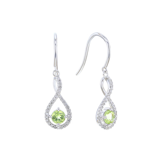 Silver Limitless Peridot & Diamond Drop Earrings