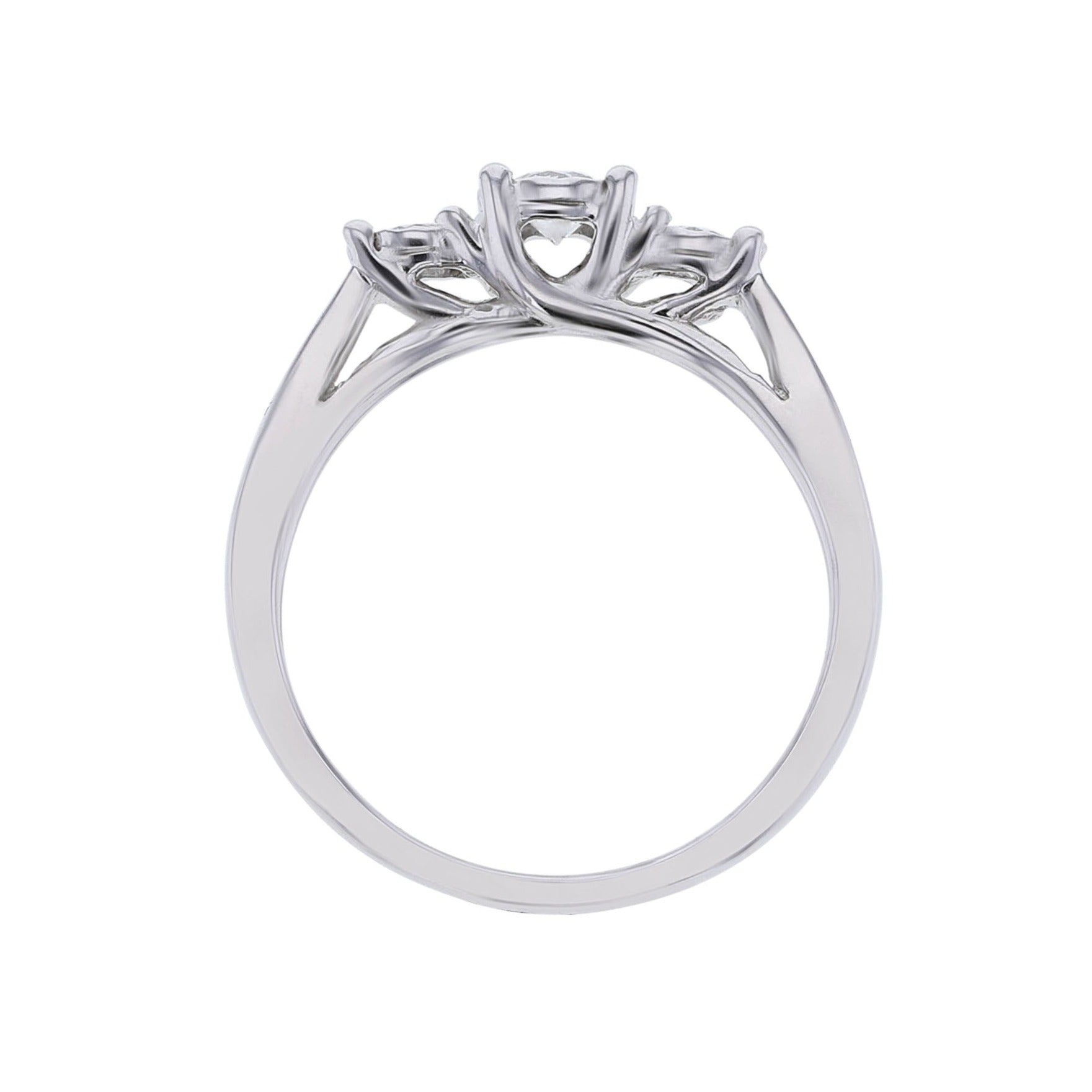 Channel Set Mirage Three Stone Ready for Love Diamond Engagement Ring 1/2ct