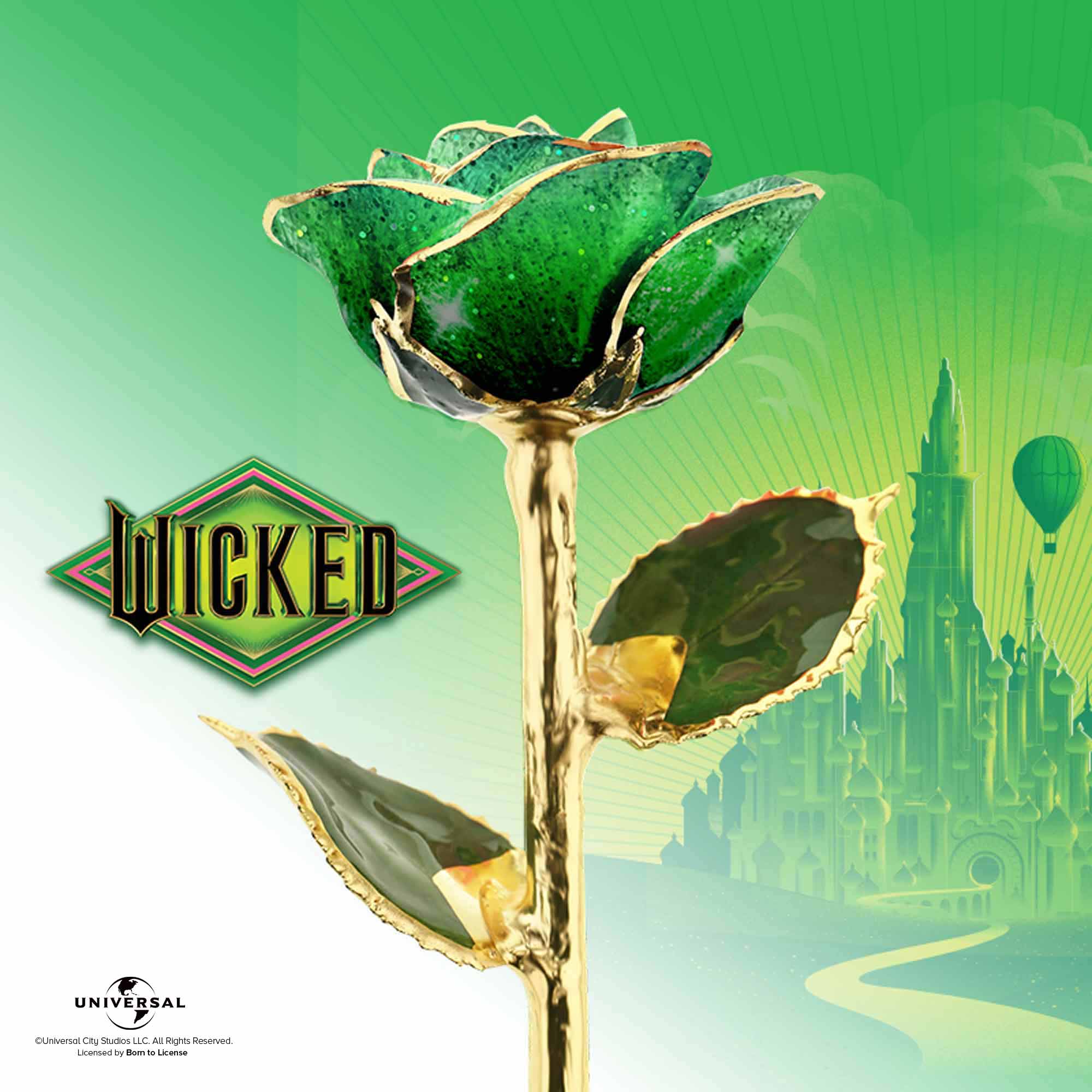 Wicked Elphaba 24kt Gold Dipped Rose