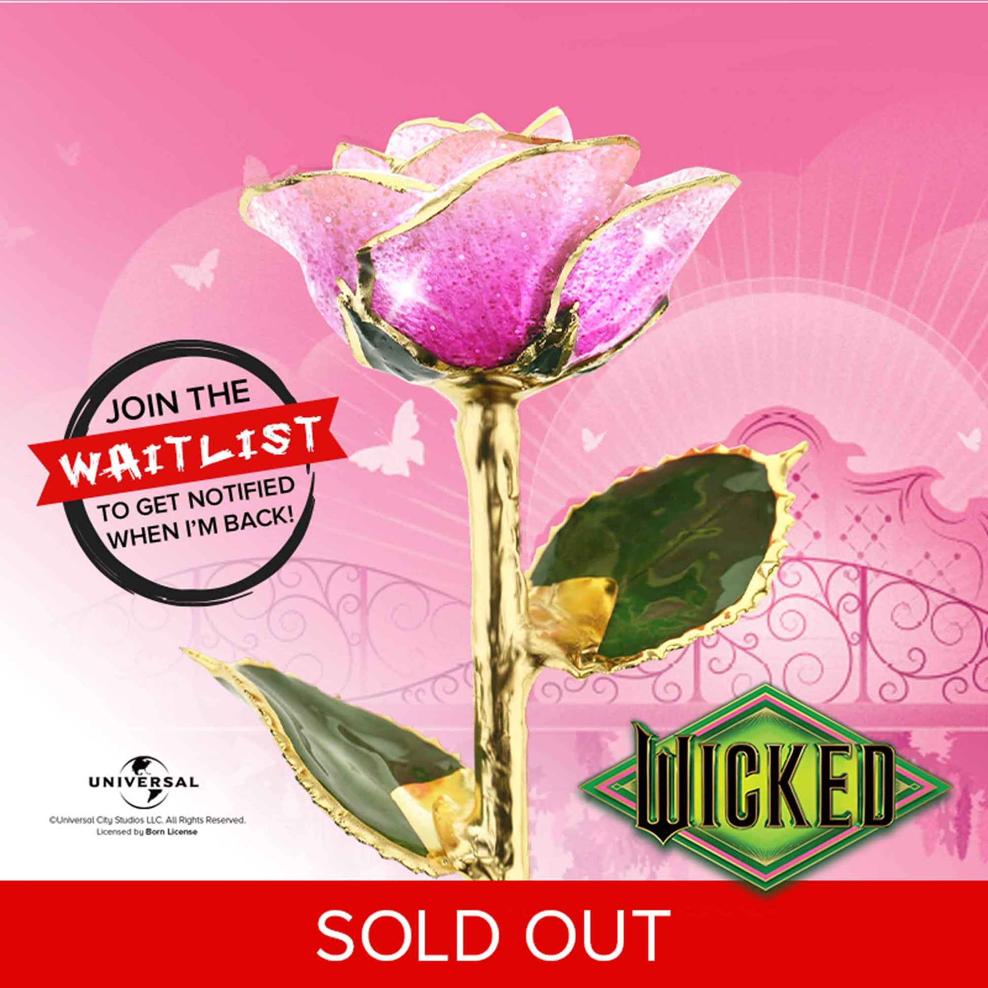 Wicked Glinda 24kt Gold Dipped Rose