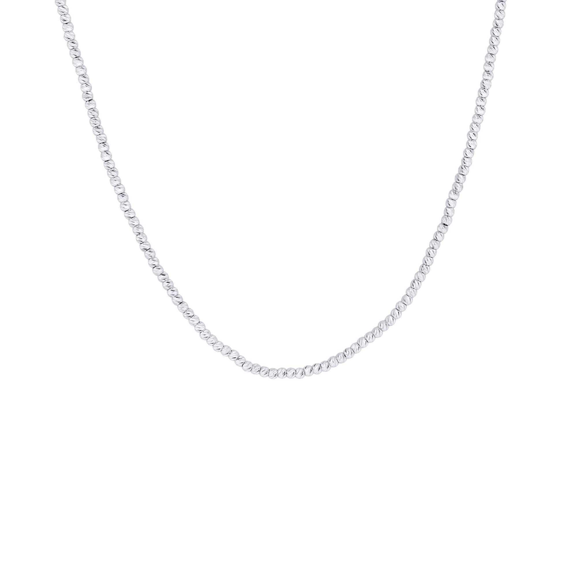 Times Square Diamond Cut Gold Beaded Chain Necklace