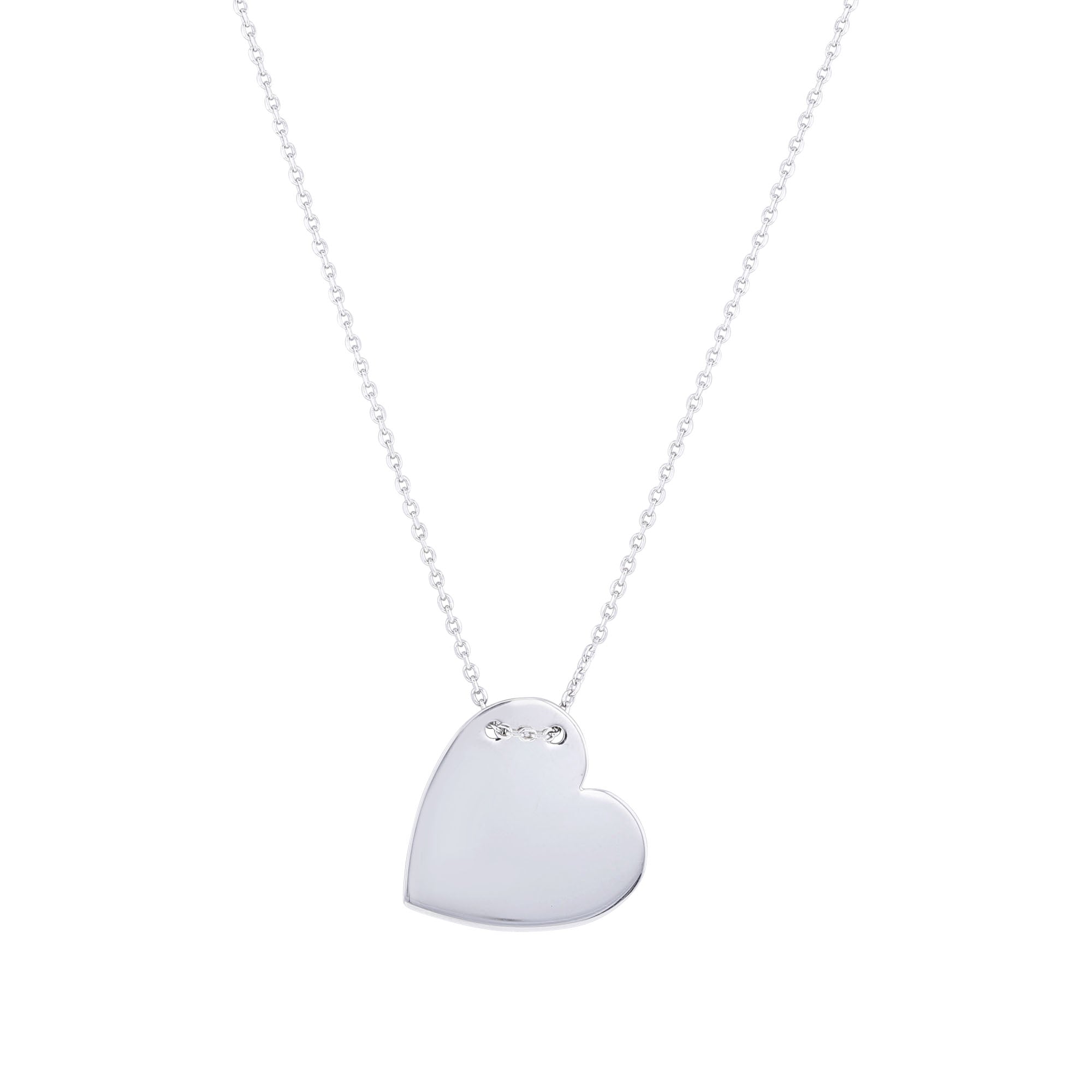 Silver Heart Plate Necklace