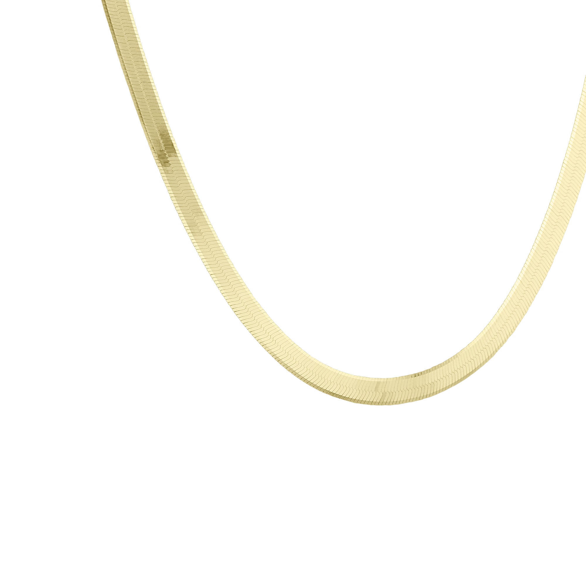 Manhattan Gold Herringbone Chain Necklace - 3MM