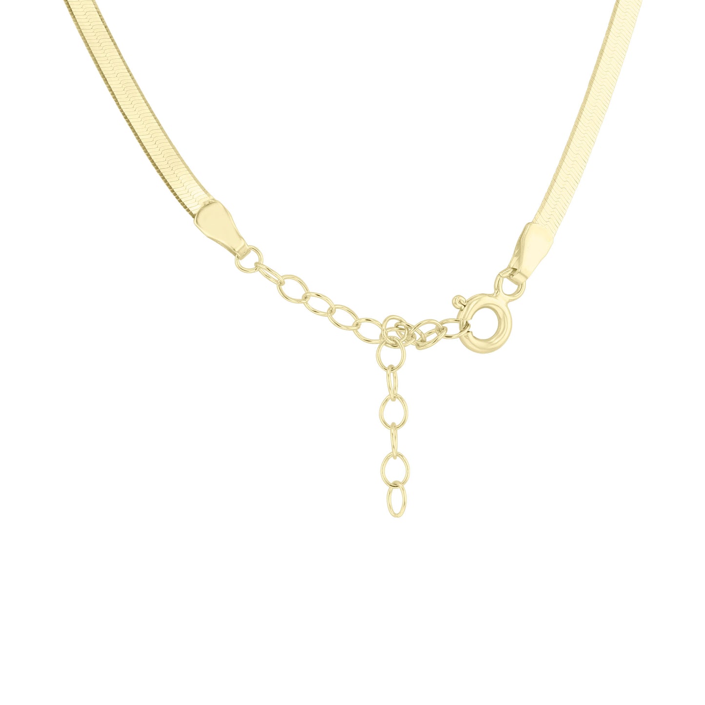 Manhattan Gold Herringbone Chain Necklace - 3MM