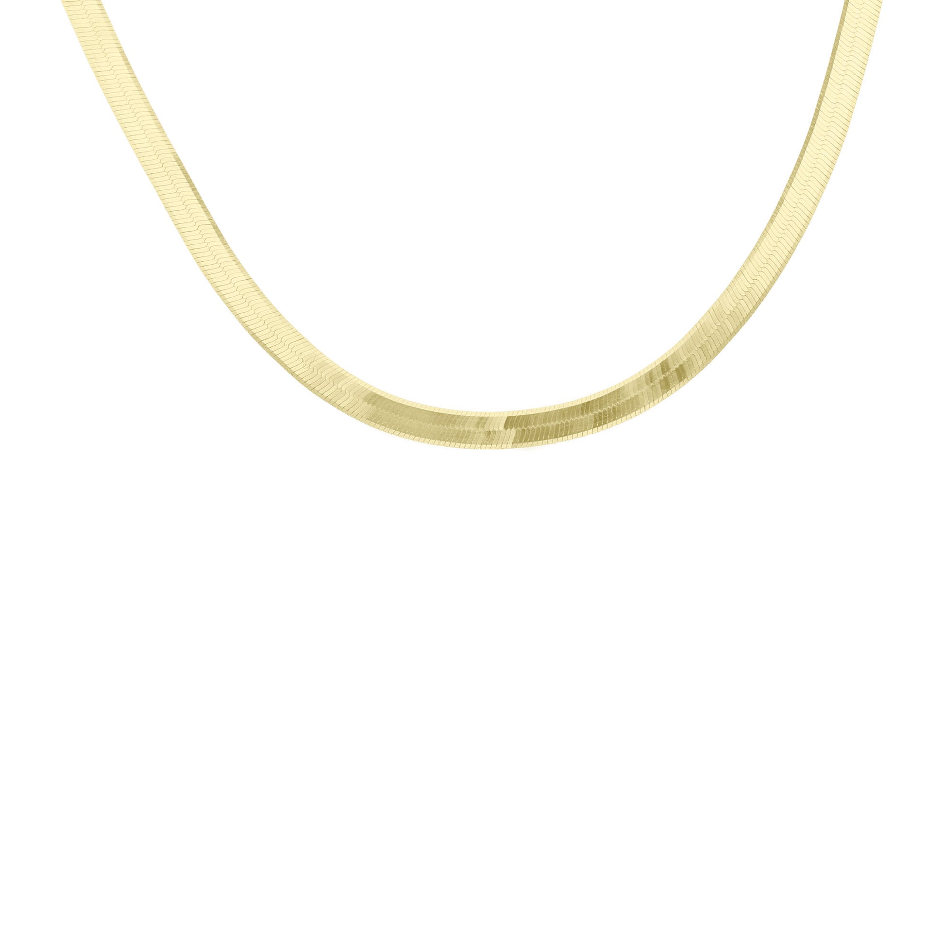 Manhattan Gold Herringbone Chain Necklace - 3MM