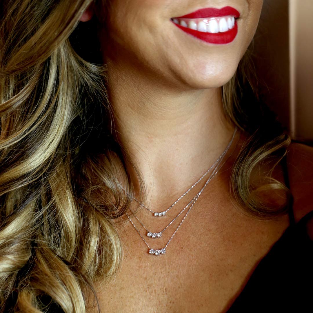 CZ Tear-Drop stone American Diamond Necklace – Indian Designs