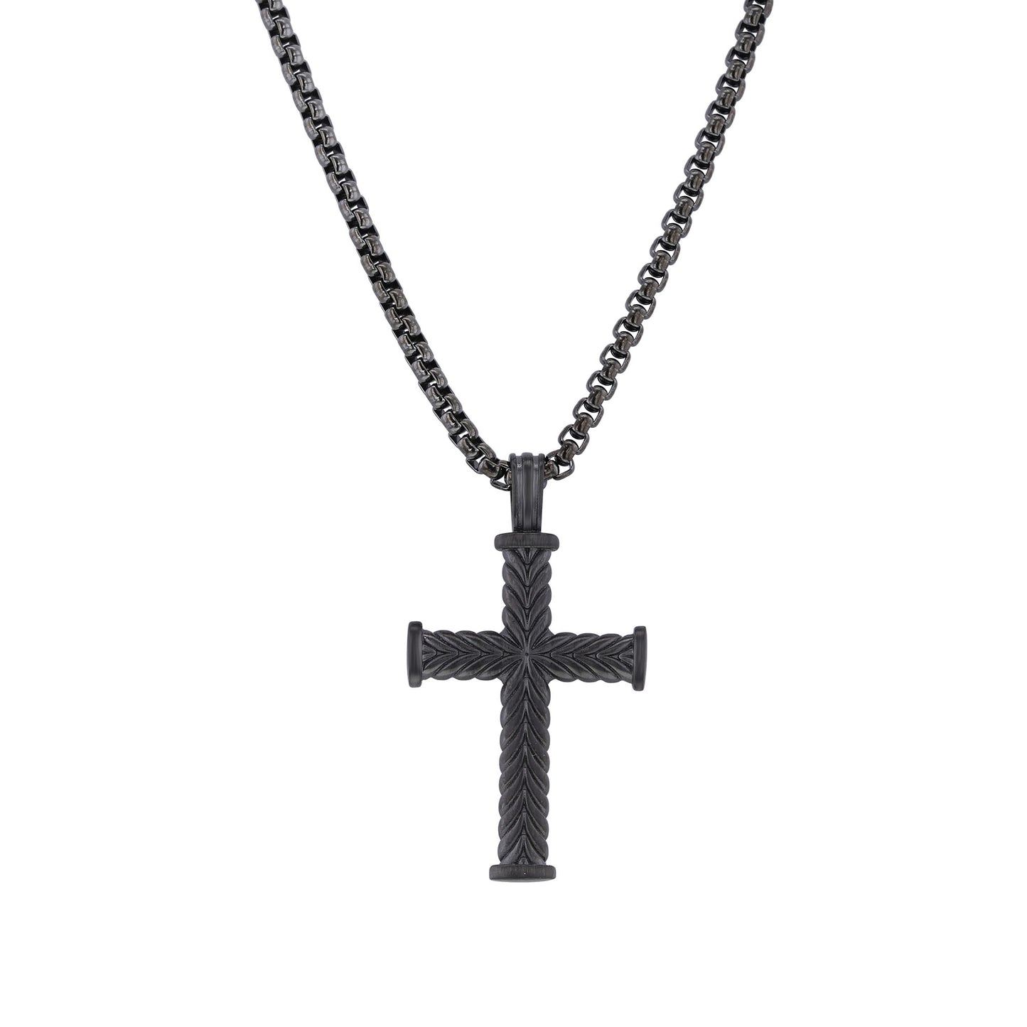 Silas Stainless Steel Chevron Cross Necklace