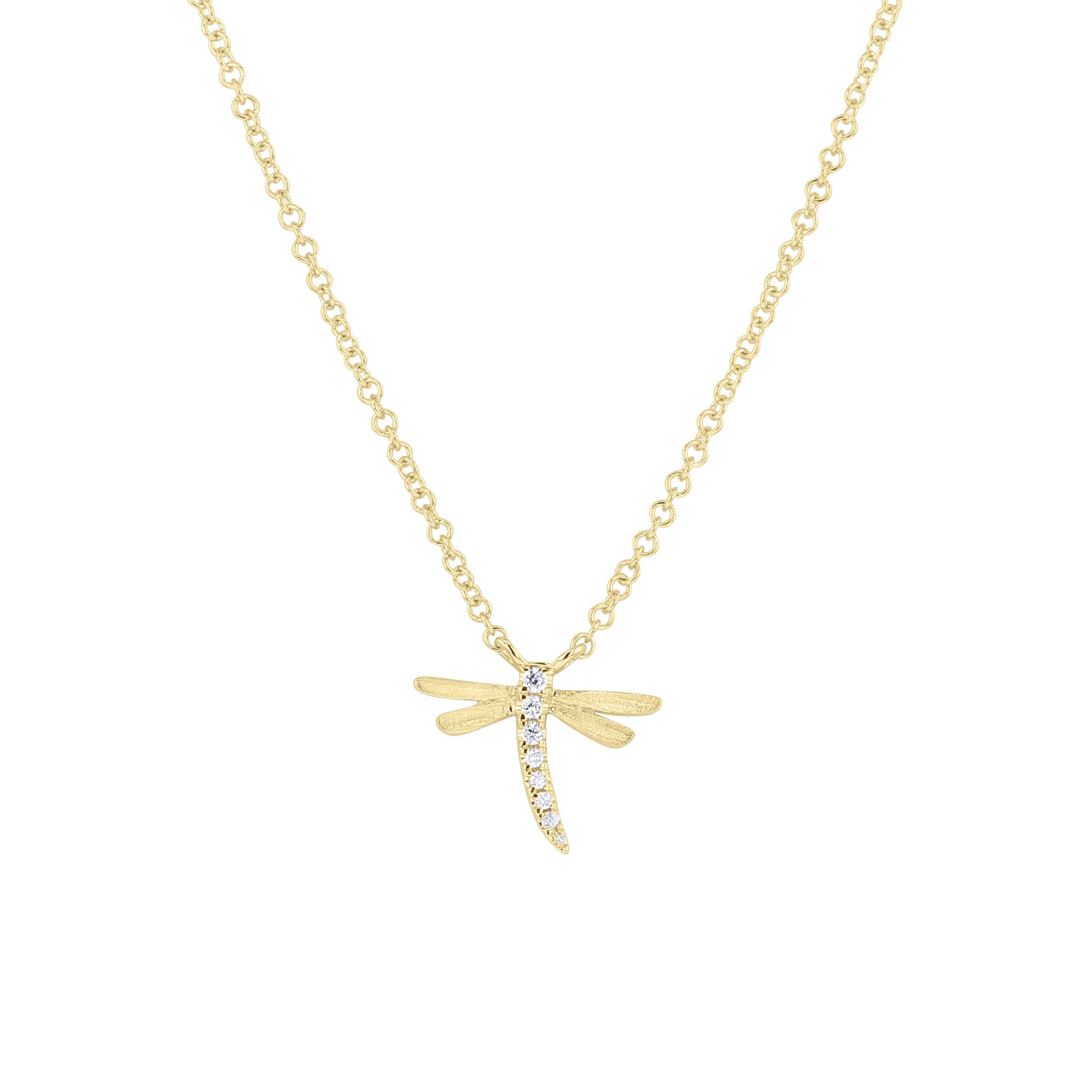 Dragonfly Pendant in Solid Gold - Talu RocknGold