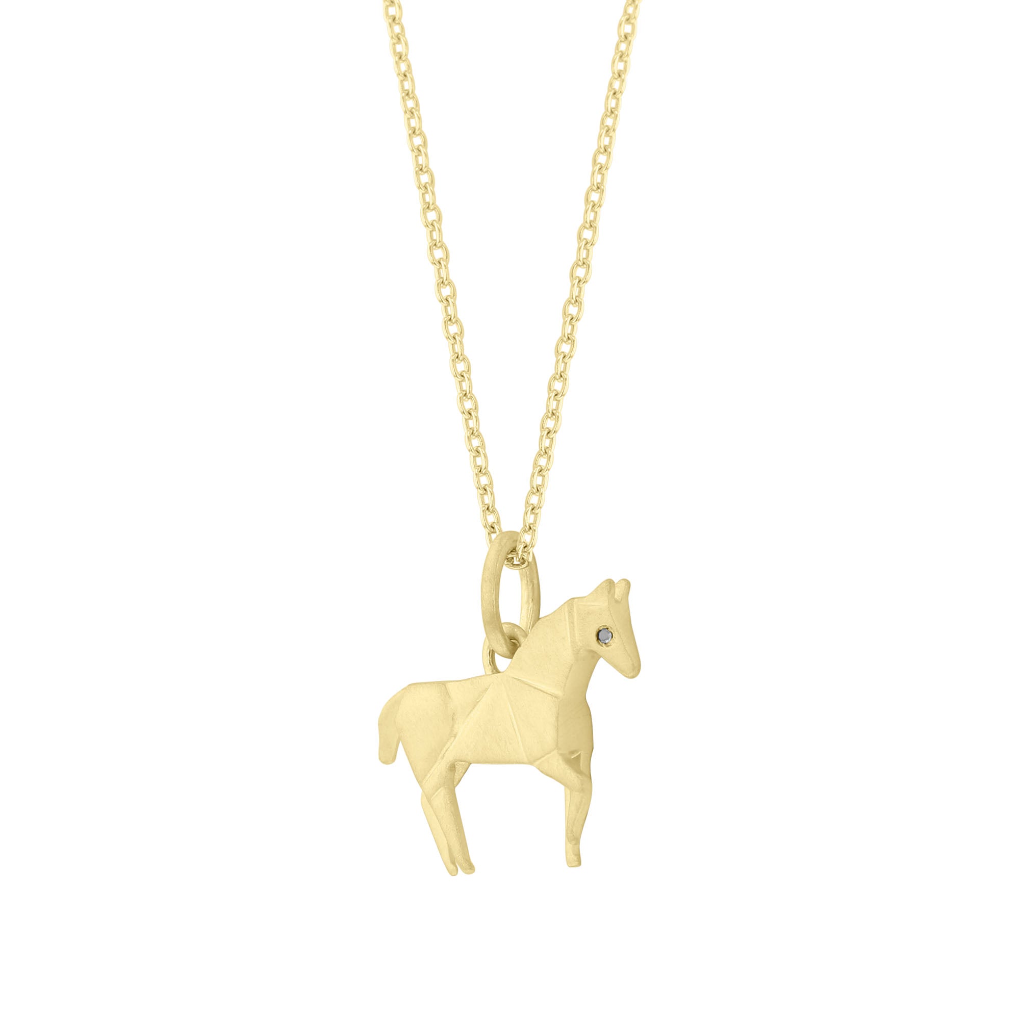 Origami Horse Diamond Necklace