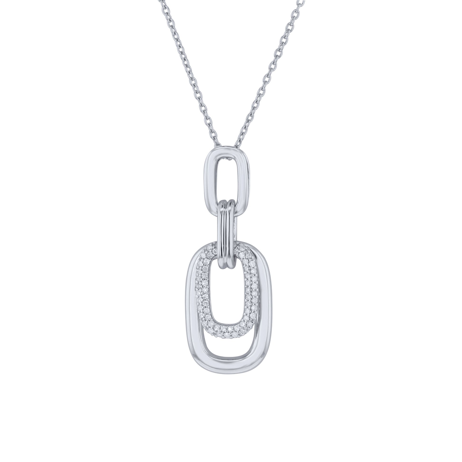 Silver Link Diamond Necklace