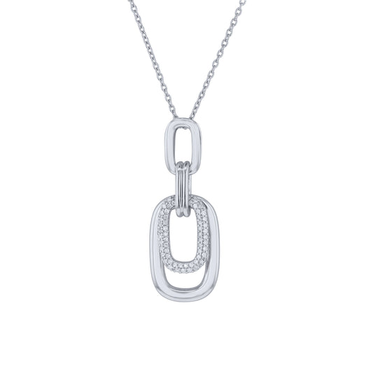 Silver Link Diamond Necklace