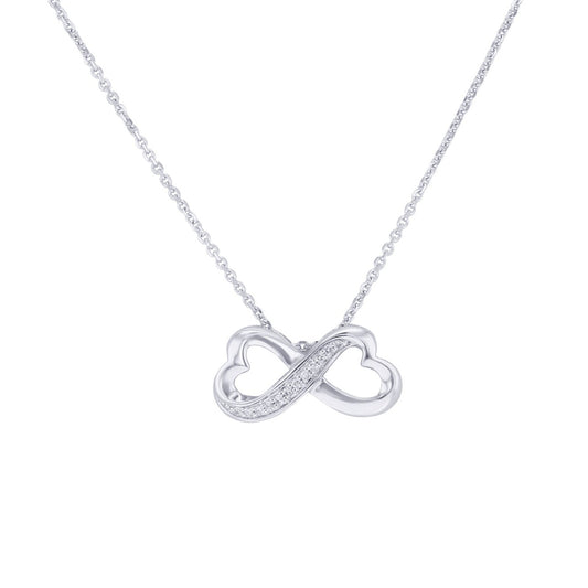 Follow Your Heart Silver Diamond Necklace