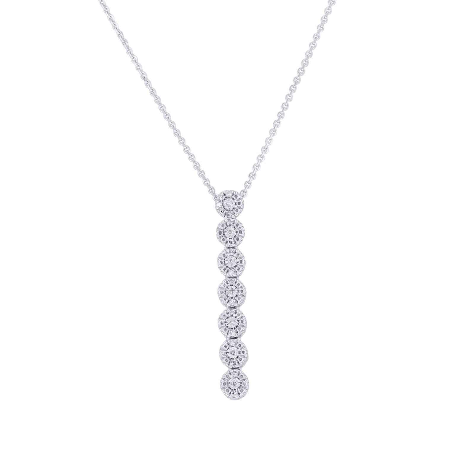 Heavenly Halo Silver Diamond Necklace