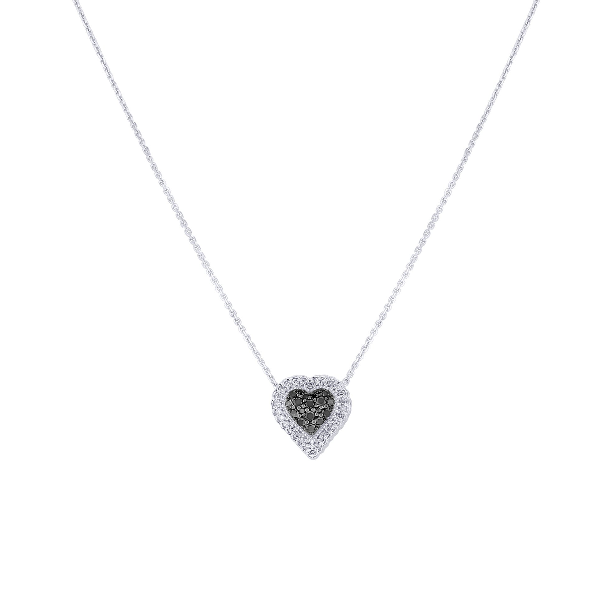 Full of Love Black and White Diamond Necklace