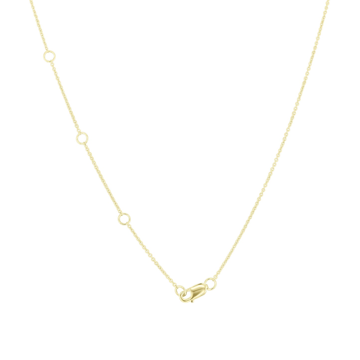 Golden Oval Diamond Drop Necklace