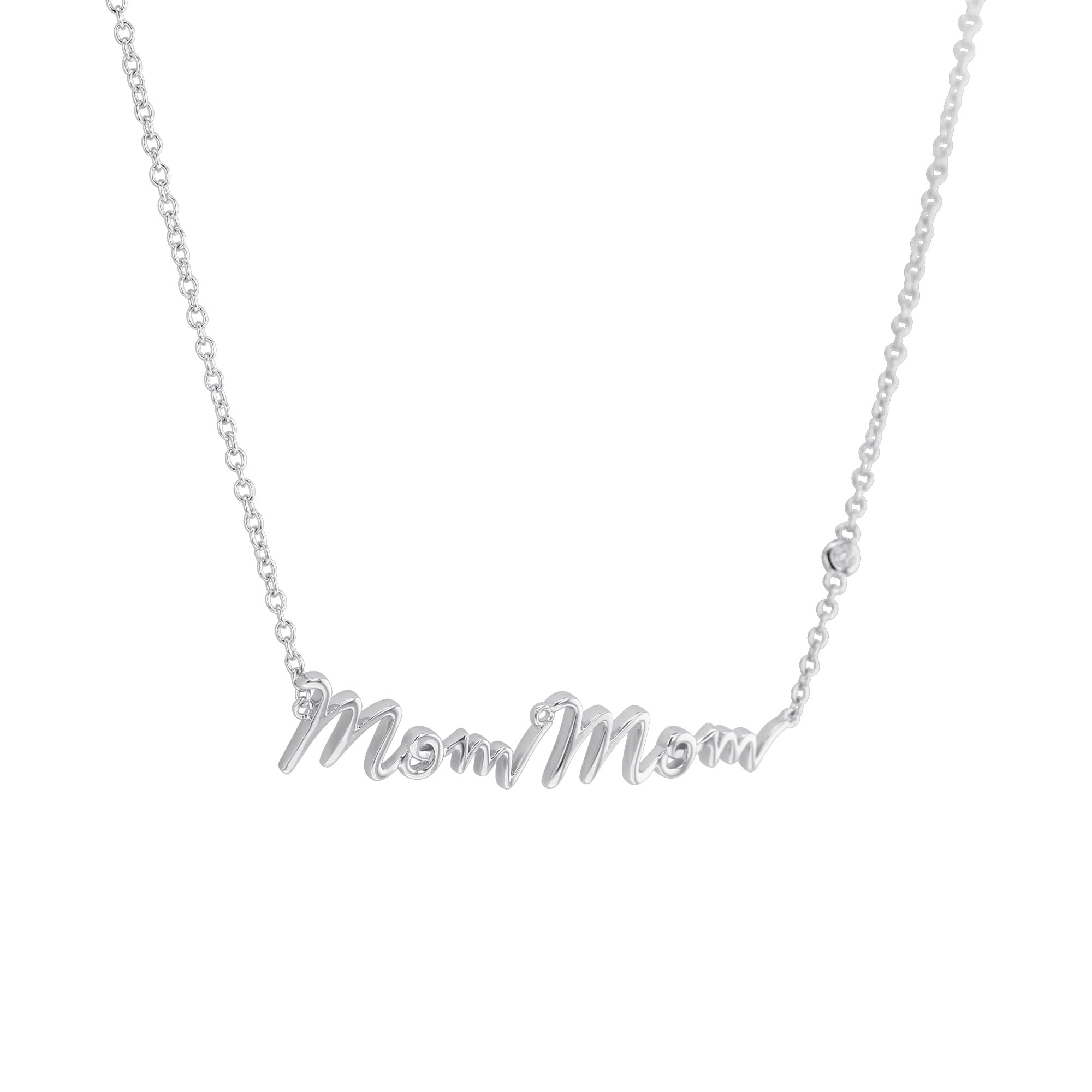 Silver MomMom Diamond Necklace