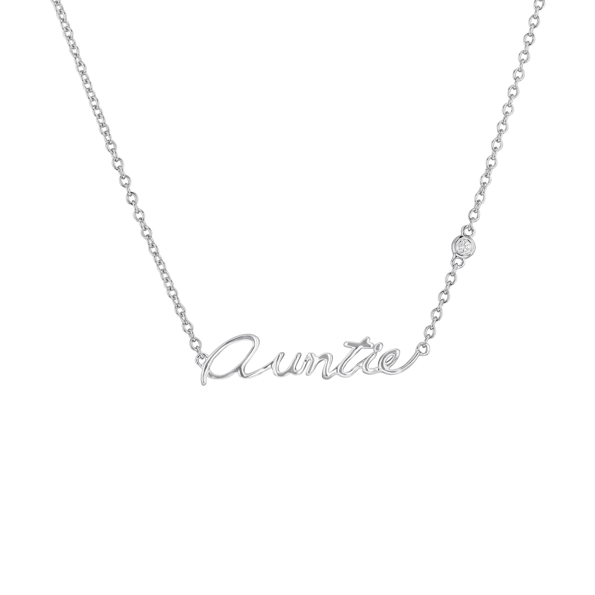 Silver Auntie Diamond Necklace