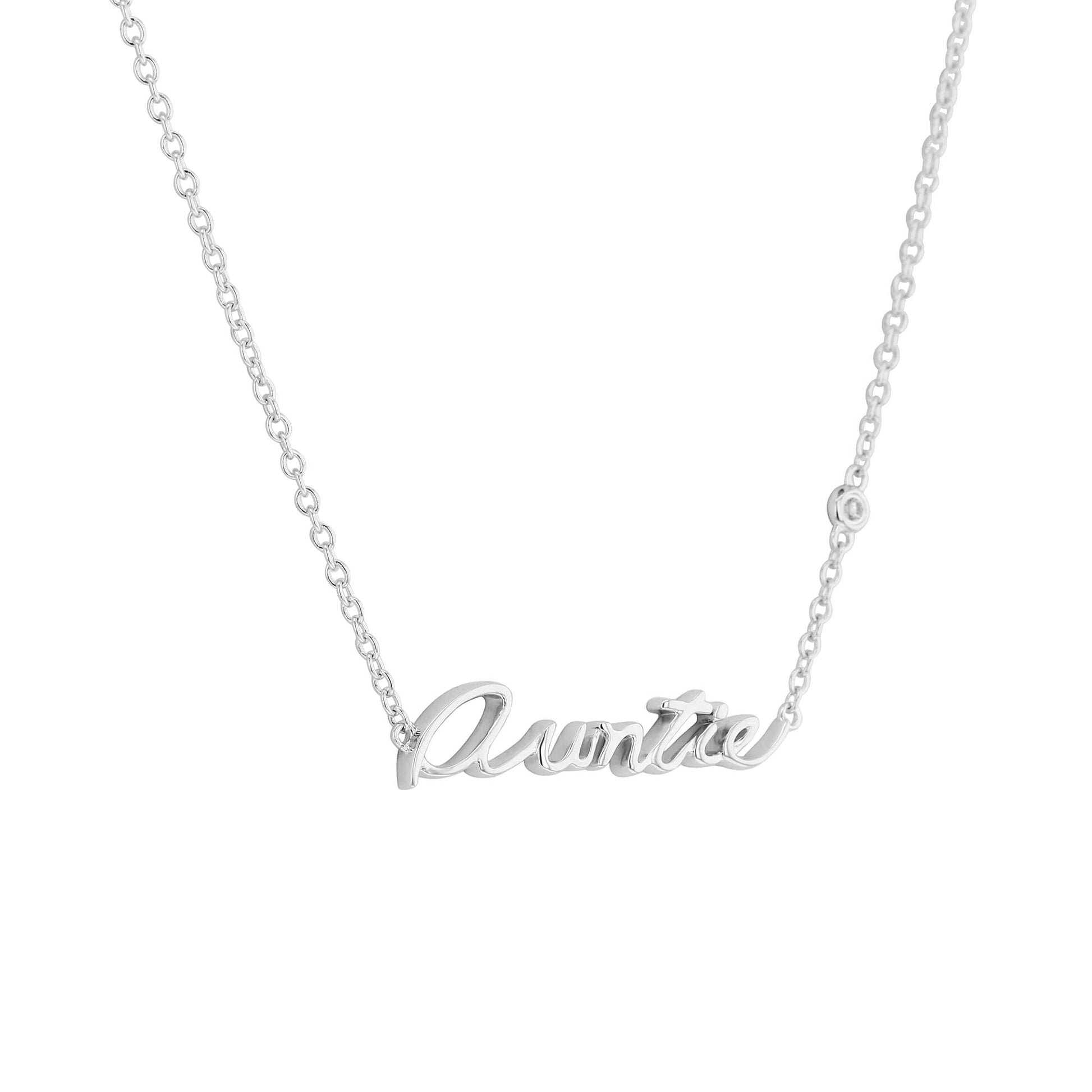 Silver Auntie Diamond Necklace