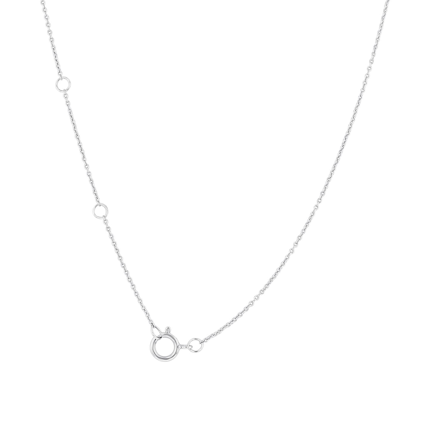 Silver Bubble Initial Diamond Necklace