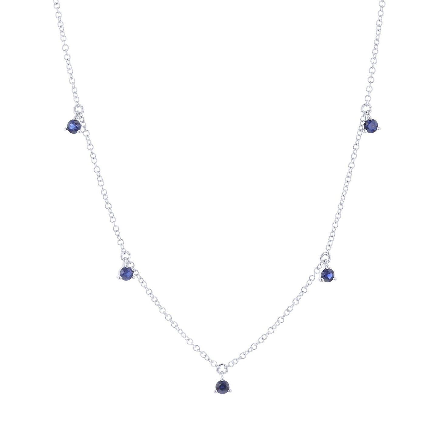 Sassy Sapphire Station Necklace