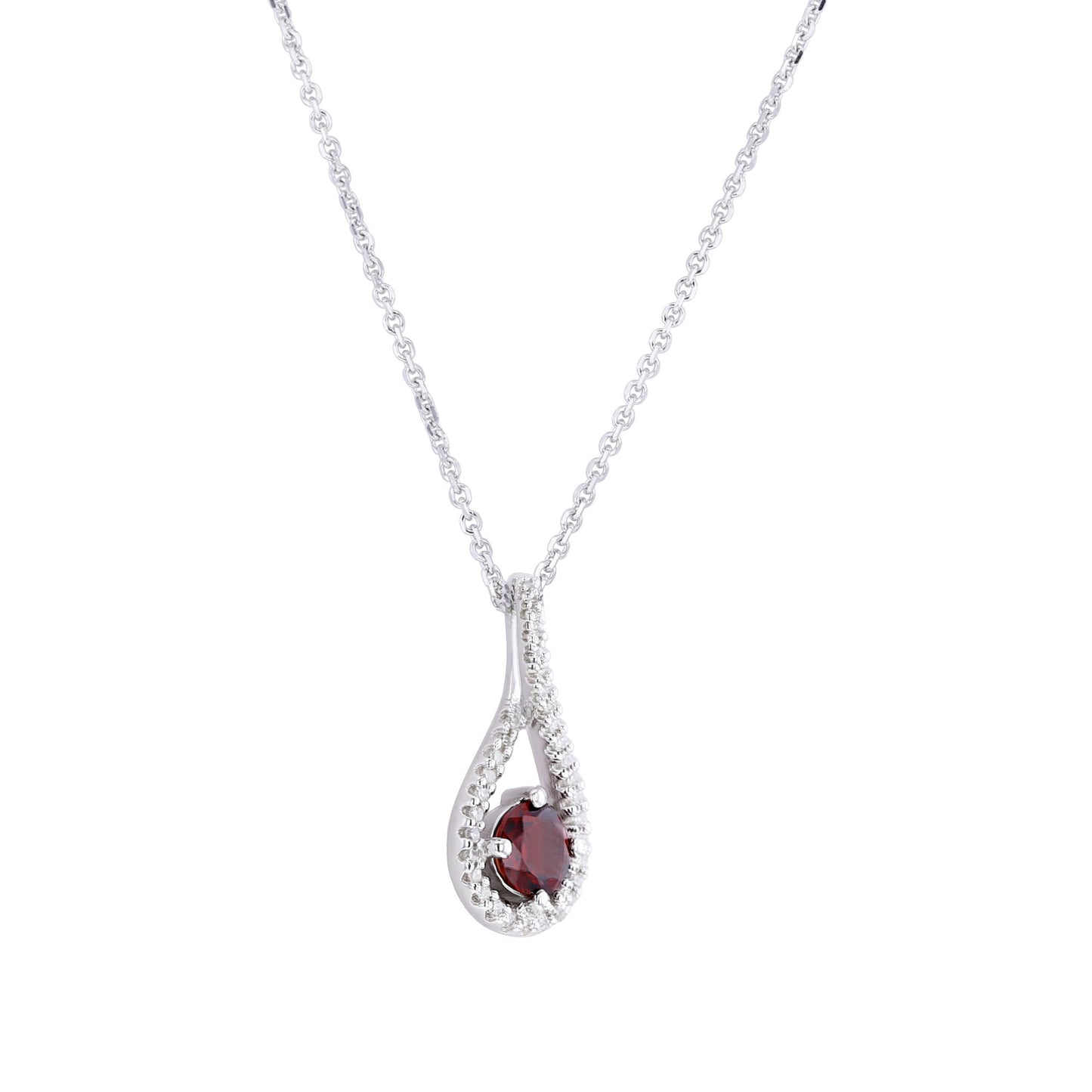 Silver Limitless Garnet & Diamond Necklace