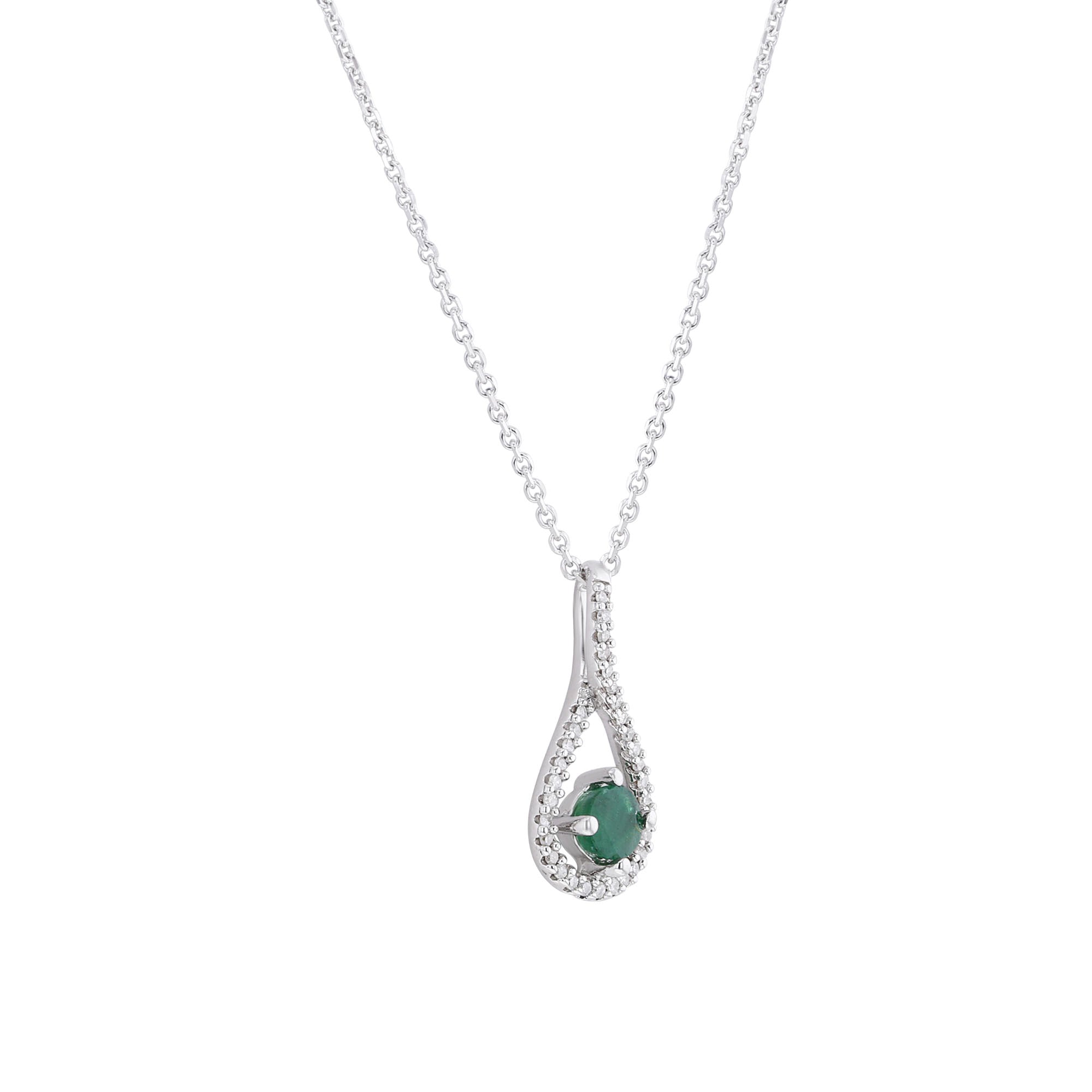 Silver Limitless Emerald & Diamond Necklace