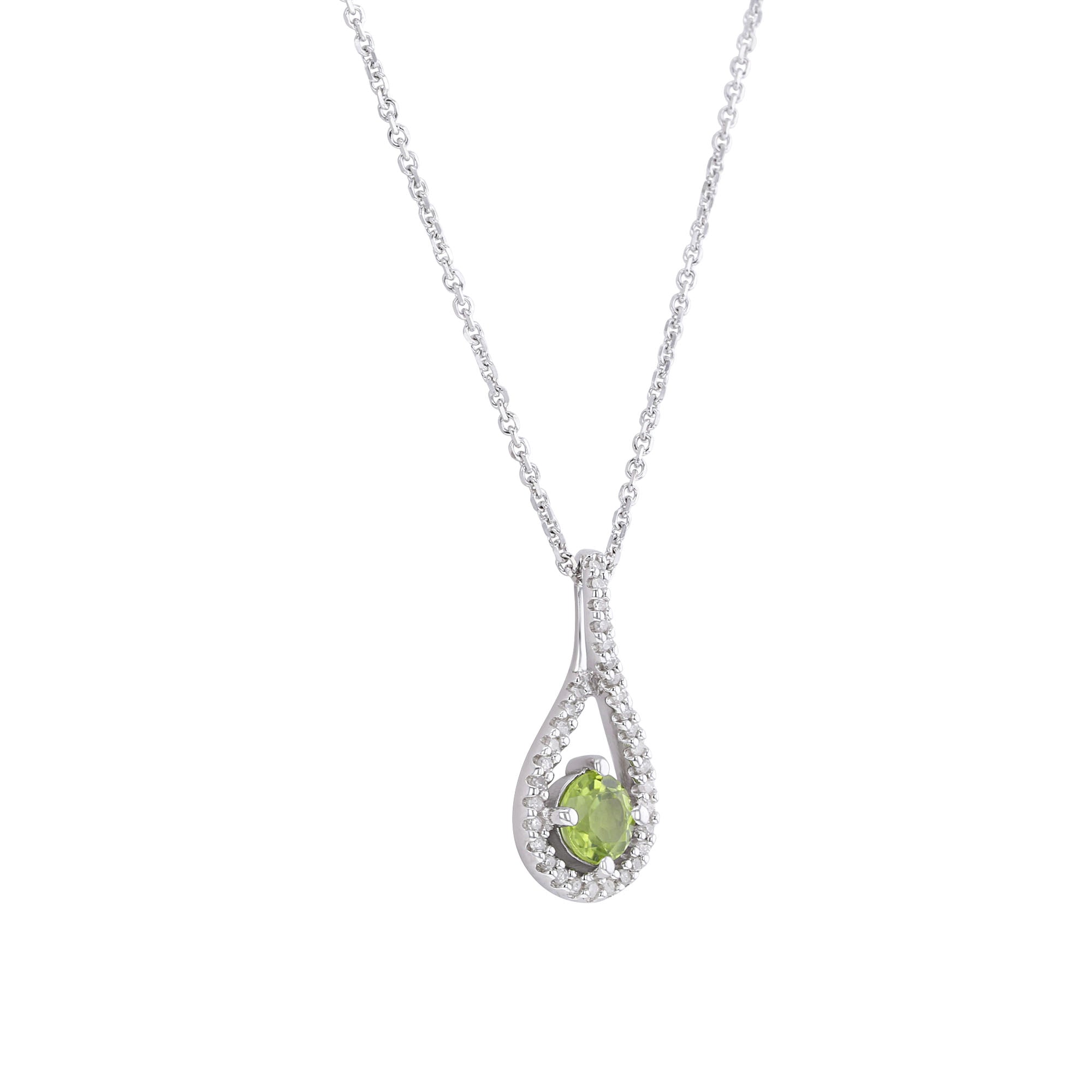 Silver Limitless Peridot & Diamond Necklace