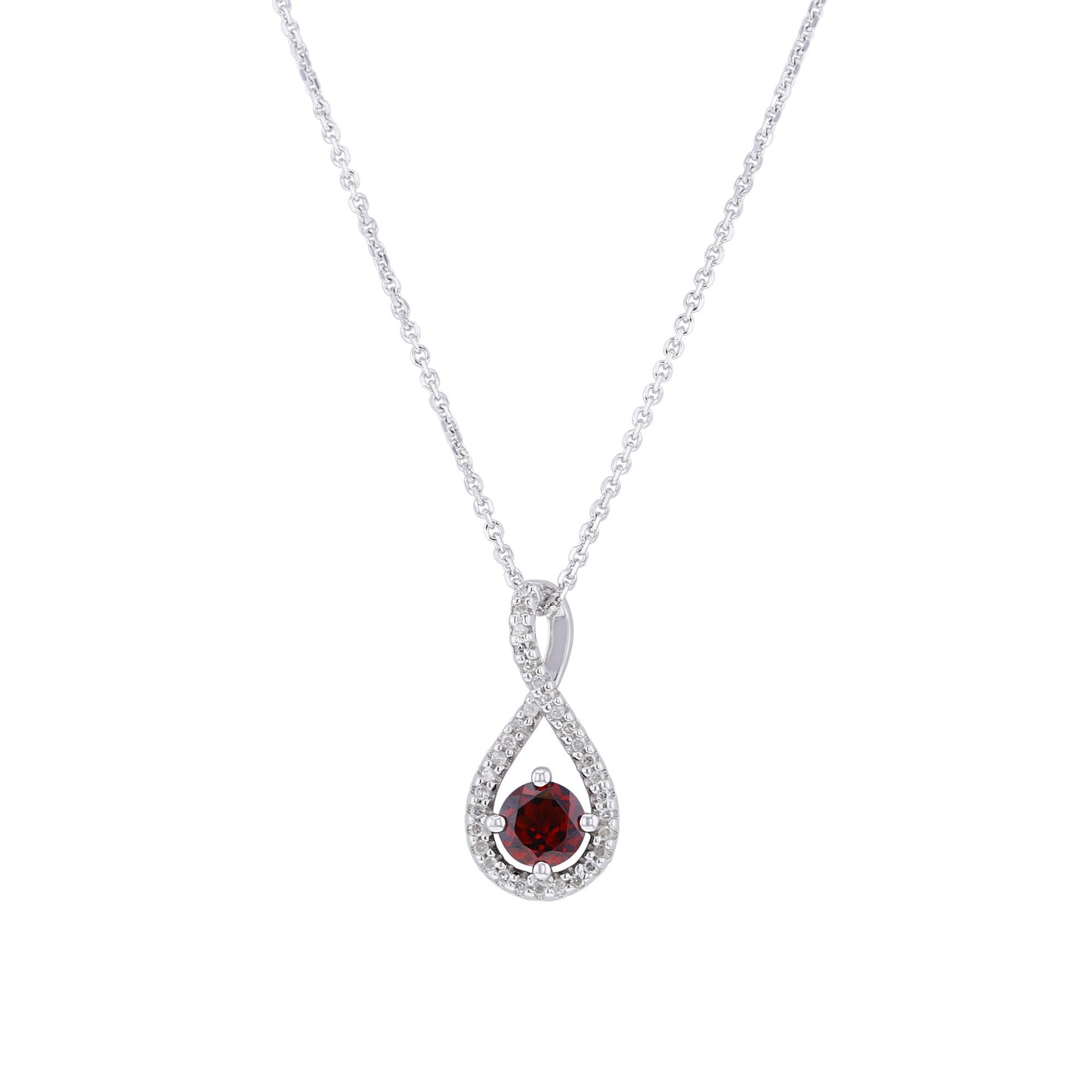 Silver Limitless Garnet & Diamond Necklace