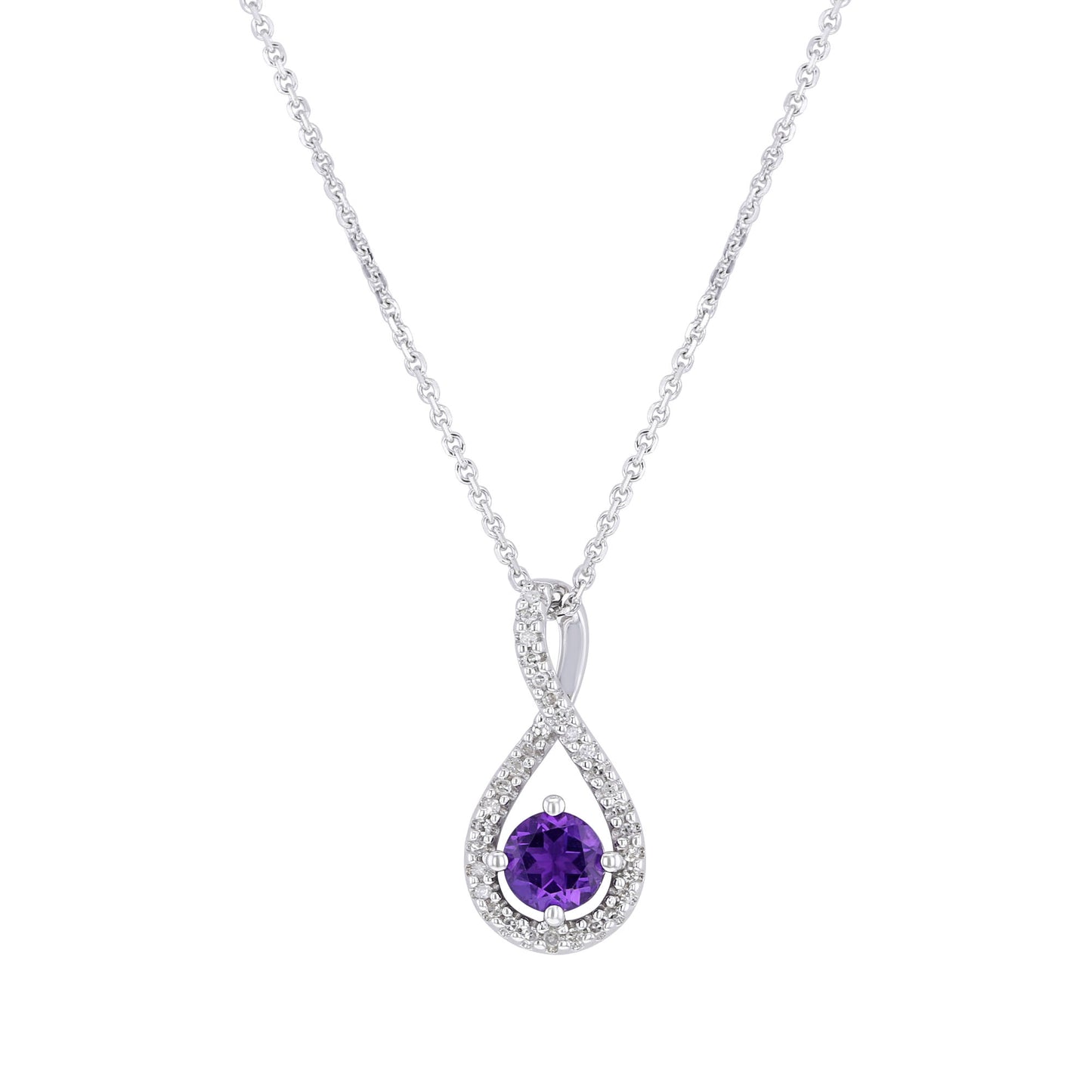 Silver Limitless Amethyst & Diamond Necklace