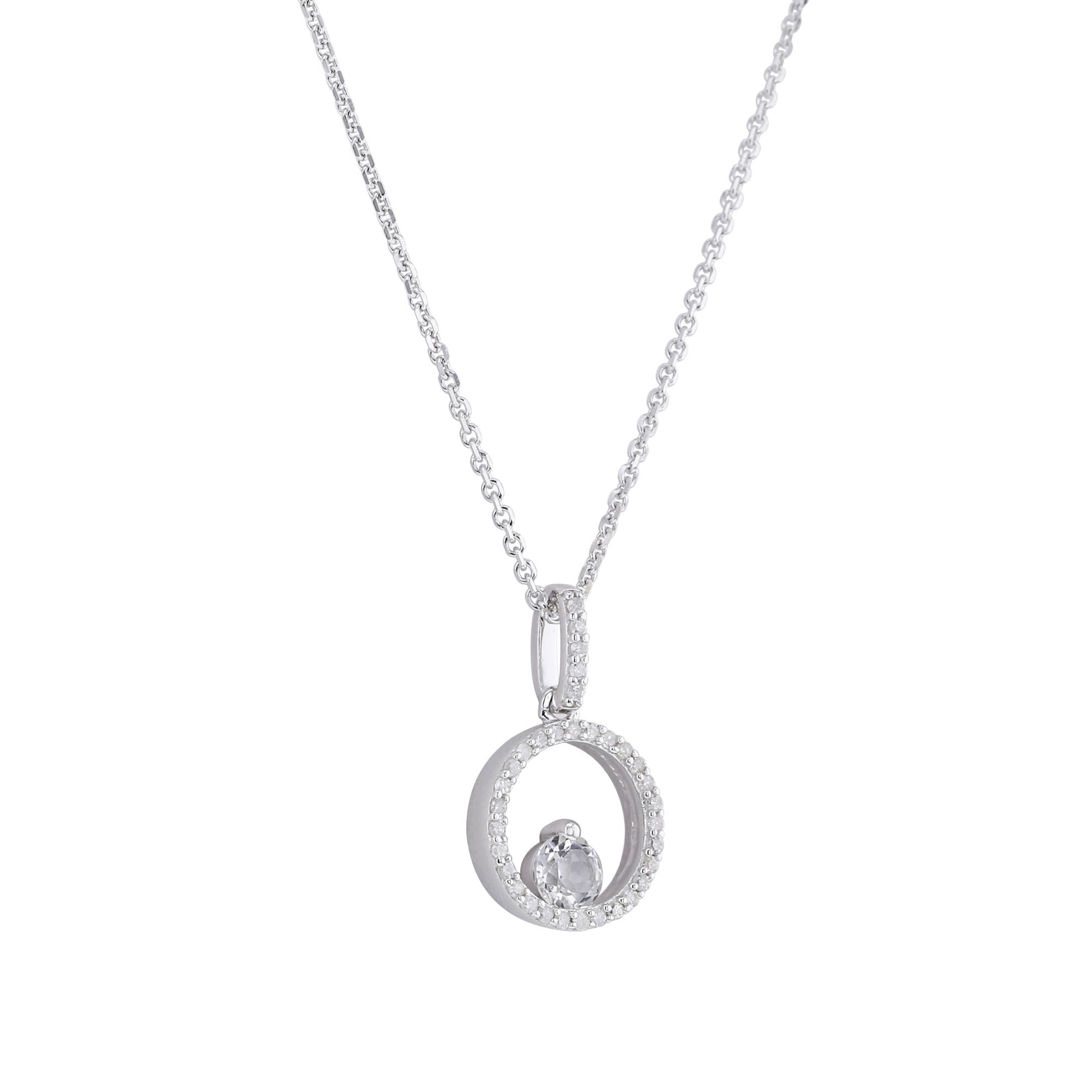 Silver Confetti White Topaz & Diamond Necklace