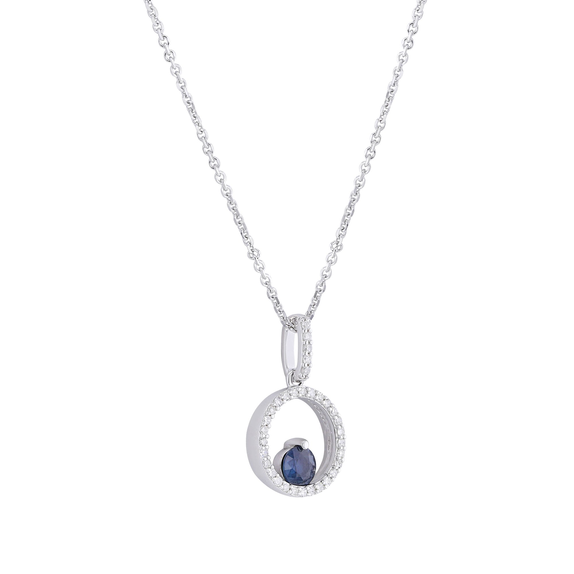 Silver Confetti Sapphire & Diamond Necklace