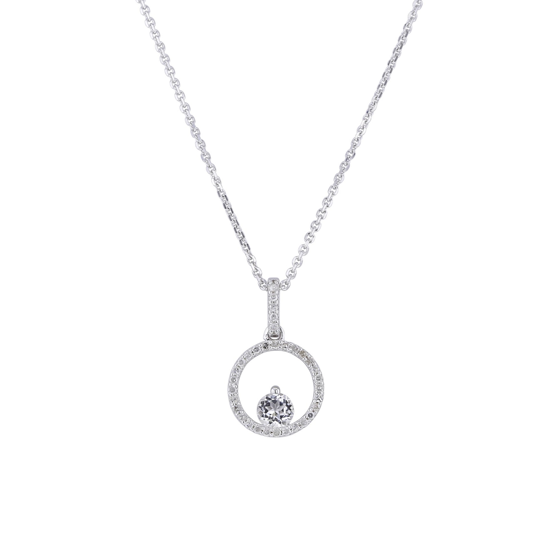 Silver Confetti White Topaz & Diamond Necklace