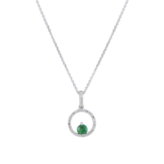 Silver Confetti Emerald & Diamond Necklace