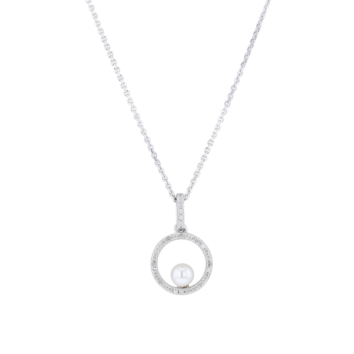 Silver Confetti Pearl & Diamond Necklace