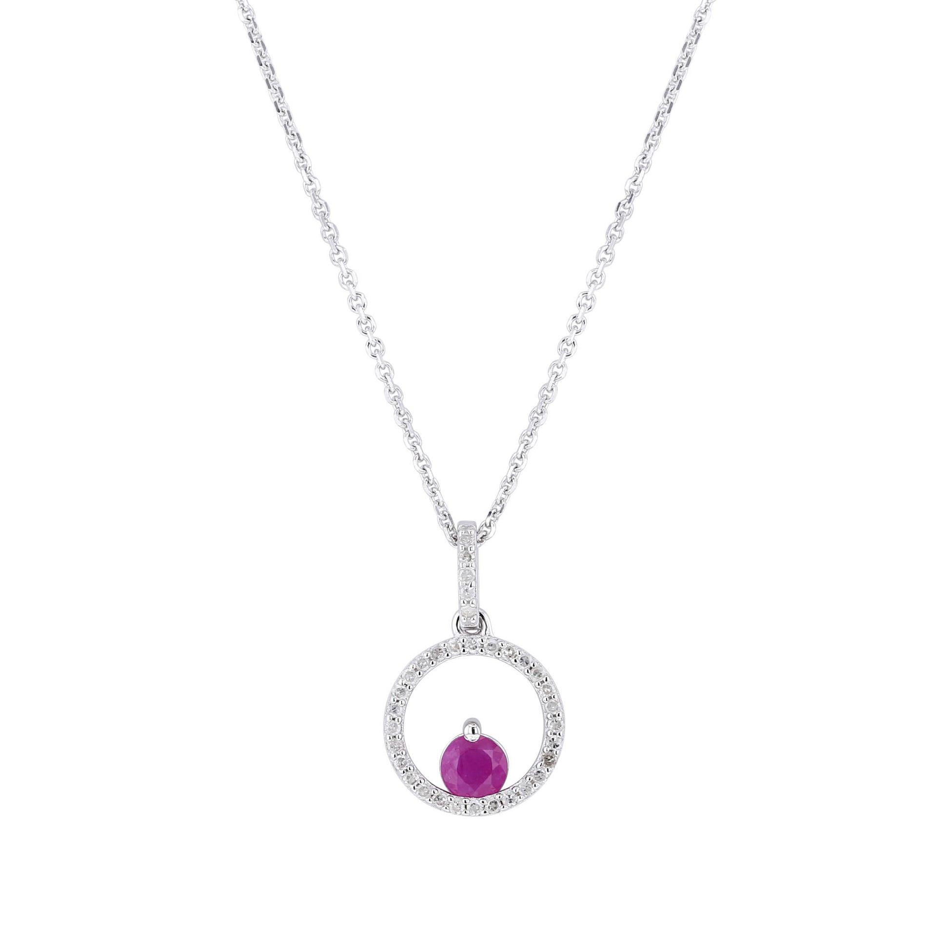 Silver Confetti Ruby & Diamond Necklace