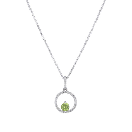 Silver Confetti Peridot & Diamond Necklace