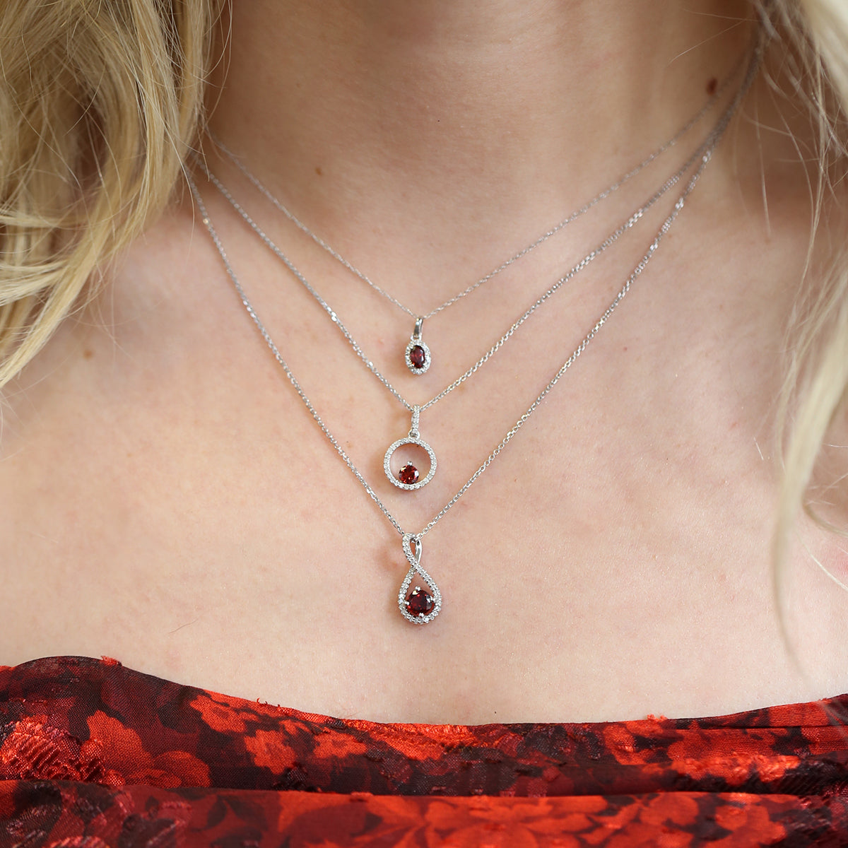 Silver Limitless Garnet & Diamond Necklace