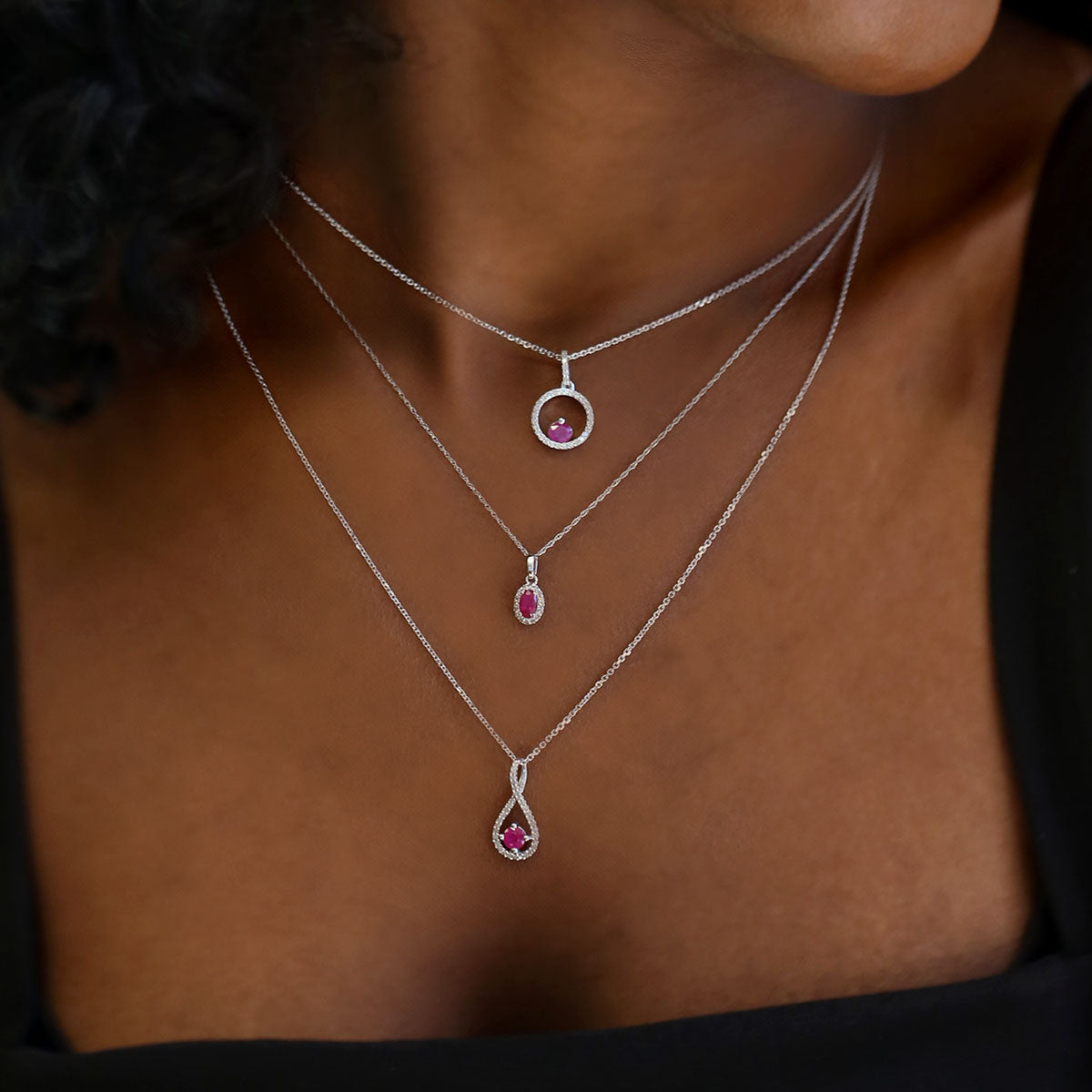 Silver Limitless Ruby & Diamond Necklace