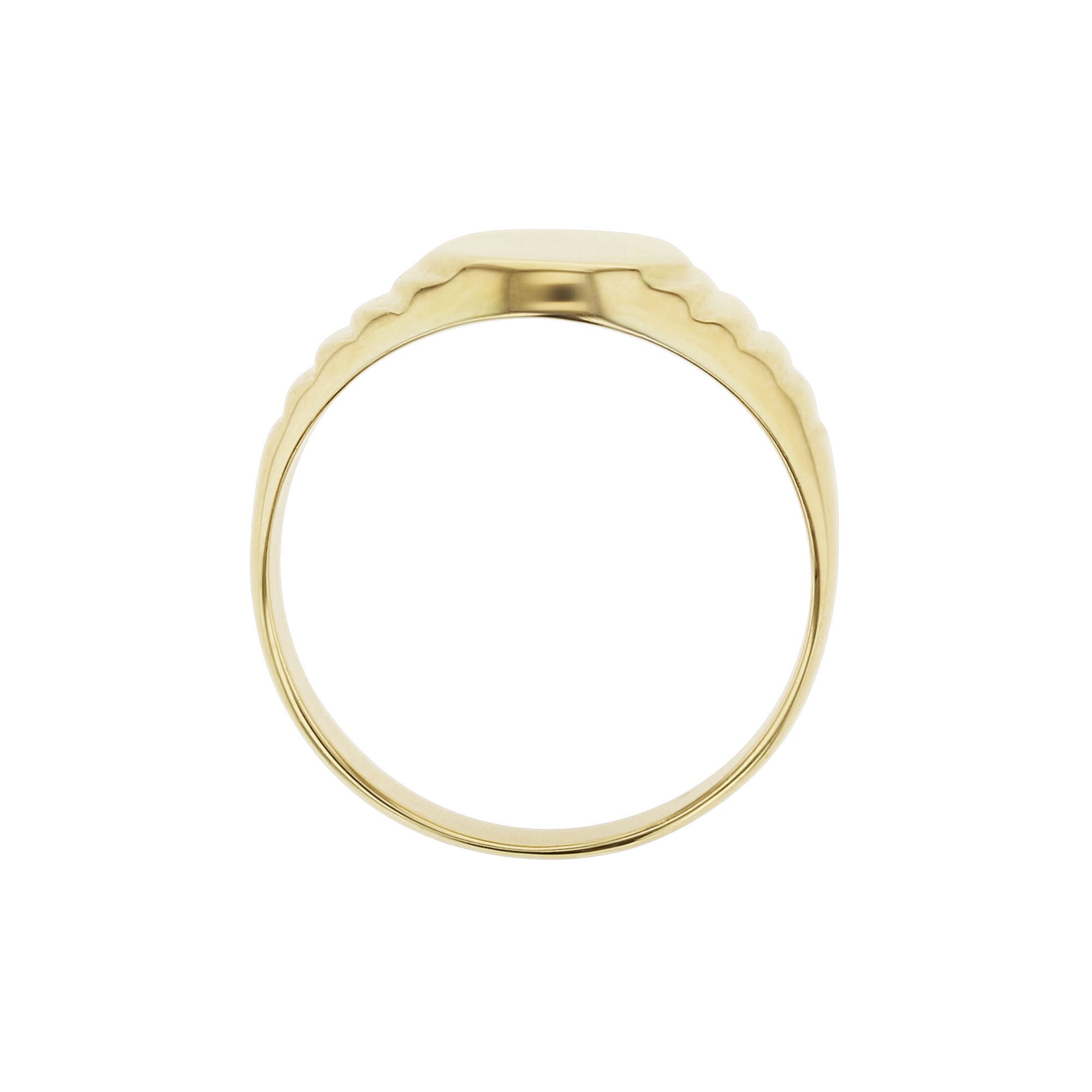 Gold Oval Textured Signet Ring