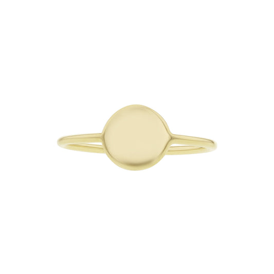 Gold Round Disc Ring