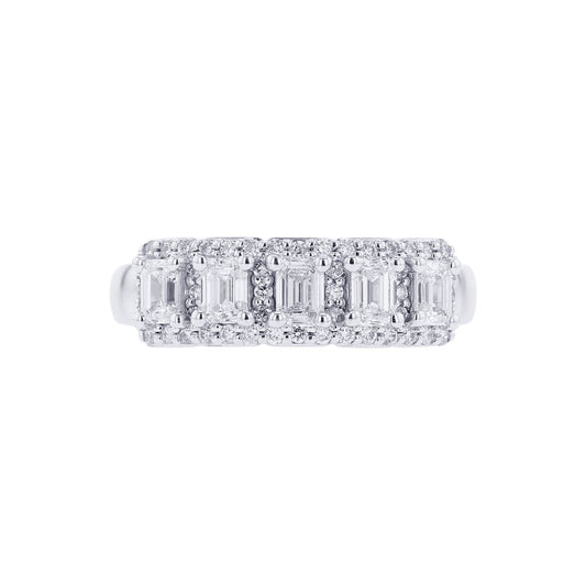 Lovella 5 Stone Halo Diamond Ring 1ct