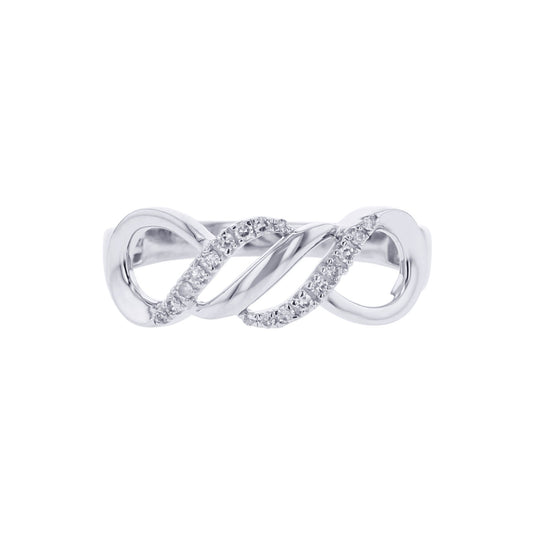 Silver Infinite Flourish Diamond Ring