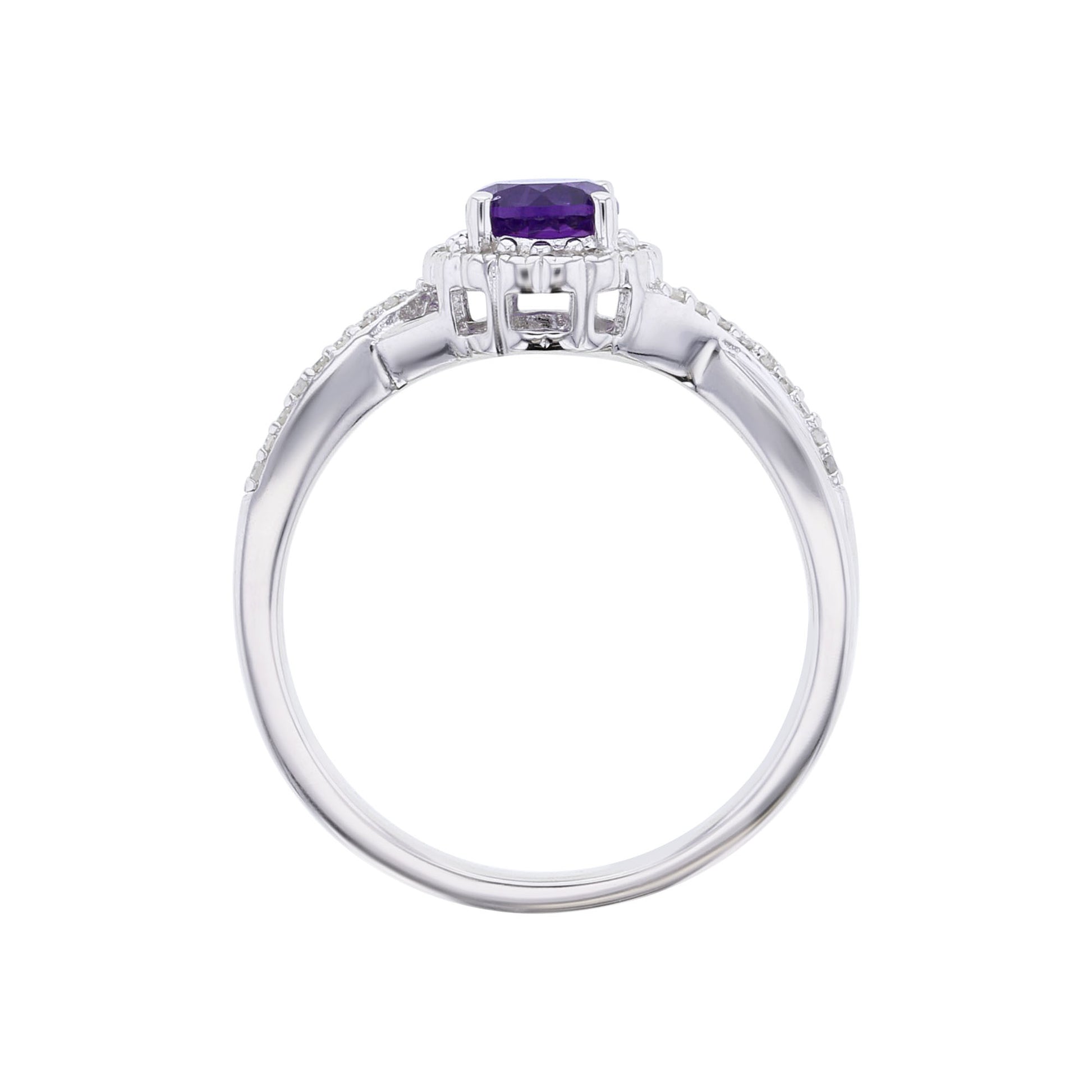 Silver Sweet Treat Amethyst & Diamond Ring