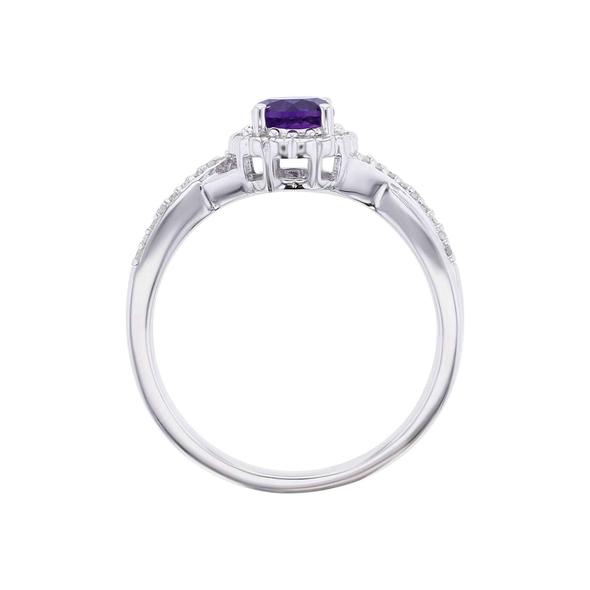 Silver Sweet Treat Amethyst & Diamond Ring