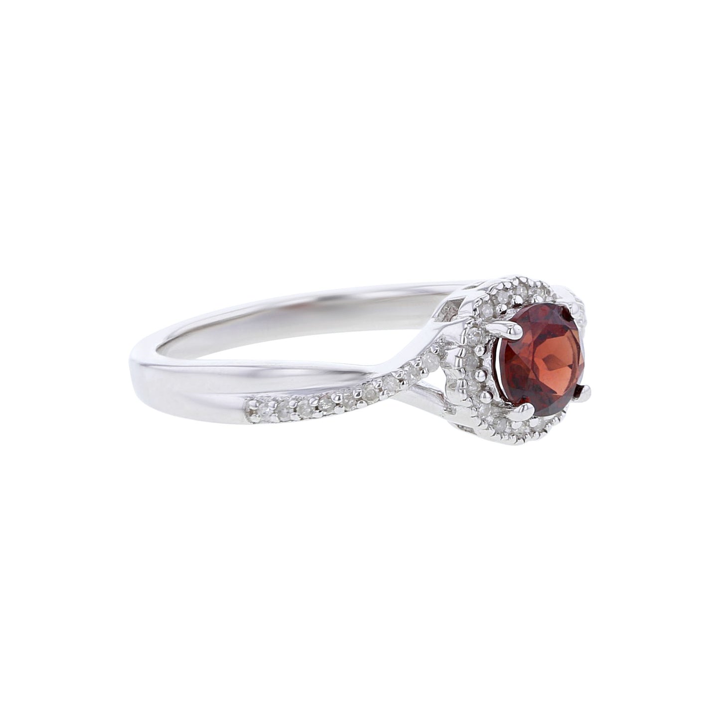 Silver Sweet Treat Garnet & Diamond Ring