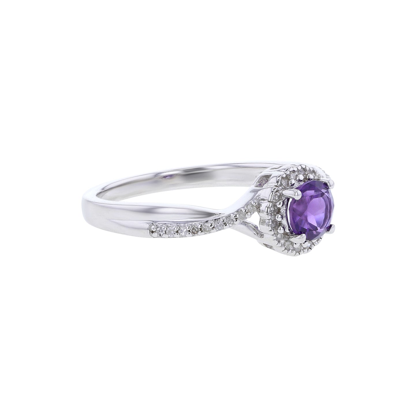 Silver Sweet Treat Amethyst & Diamond Ring